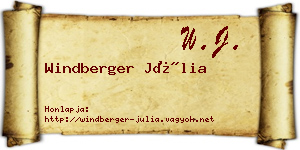 Windberger Júlia névjegykártya